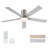 Stylish 52" Indoor Brushed Nickel Flush Mount Ceiling Fan With LED Light, Remote Control and Quite DC Motor-23158809-23158811