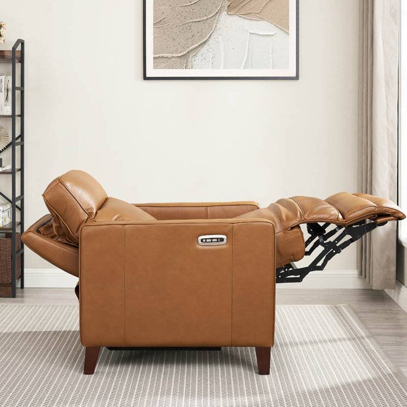 Tatum Recliner, Cognac Genuine Leather