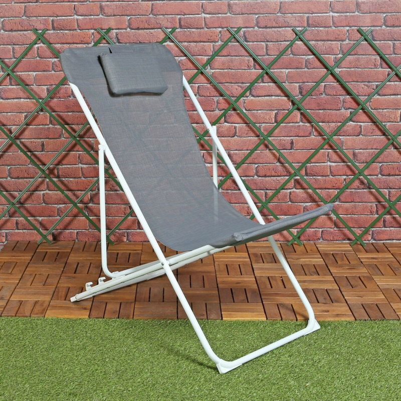 Couey Folding Camping Chair, Grey, White