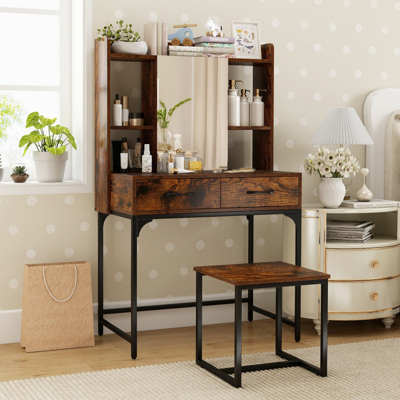 Dressing Table, Brown/Black