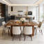 Table de cuisine rustique (seulement avec table basse)