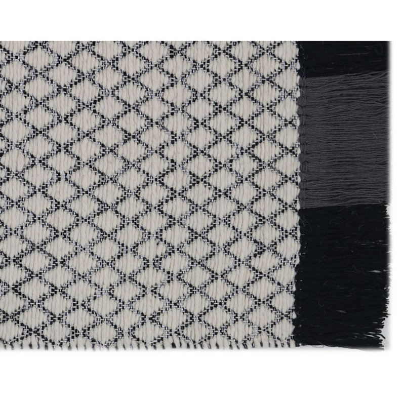 Tapis de zone à tissage plat charbon handwoven Ericksen, Rectangle 3 pi x 5 pi