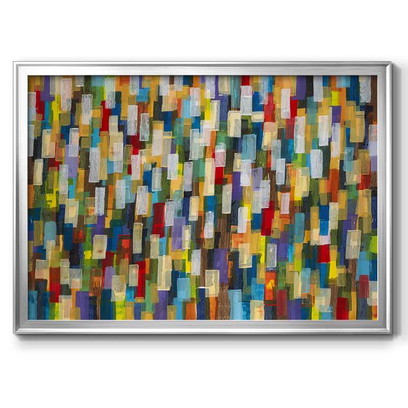 Confetti II, toile tendue avec cadre_OJAR3233, Argent, H 30 po x l 44 po x P 1,5 po