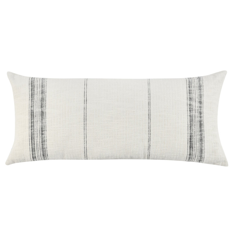 Coussin Silverton, 16 po x 36 po, Rectangulaire, Noir / blanc