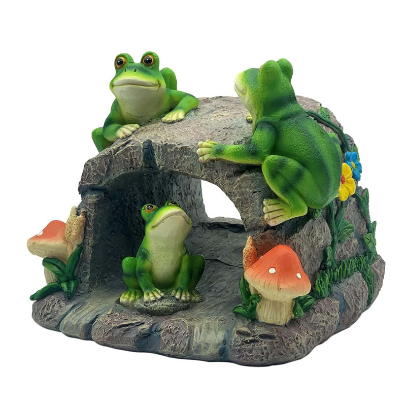 Decorative Frog Downspout Extension Statue for 3x4 Inch Gutter Splash Block Outdoor Lawn Patio Ornament