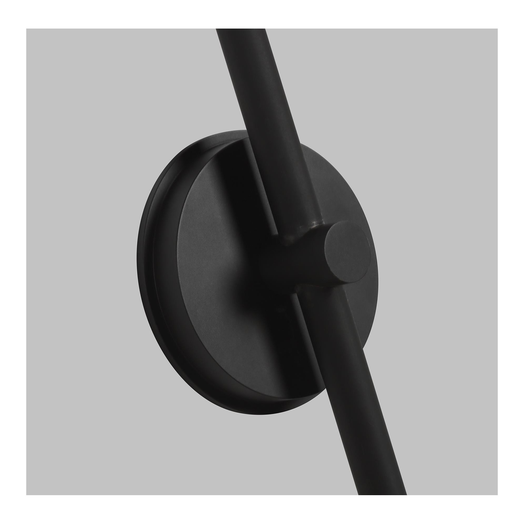 Allegra Single Light Glass Steel Dimmable Swing Arm Sconce, 23.63" H x 6" W x 18.75" D, Midnight Black