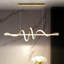 Luminaire suspendu ondulé pour salle à manger, style nordique moderne et luxueux, long luminaire linéaire à DEL pour îlot de cuisine et bar-129447953