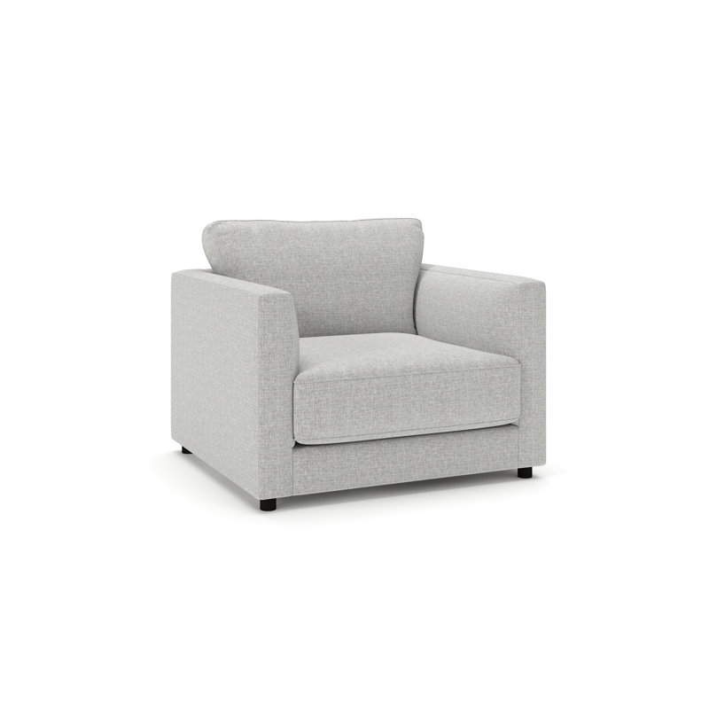 Chaise et demi rembourrée Milo, Cendres turbo