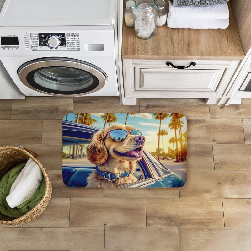 Tapis de sol Cool Puppy, imprimé par Sunset World, 30 po x 18 po