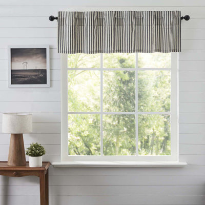 Cantonnière Ashmont rayée en coton gris anthracite