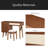39" Retro Bohemian Style Wooden Makeup Vanity Set With Charging Plug&USB Port And Stool, Dressing Table With 3 Storage Drawers And 1 Rectangular Rattan Drawer-1180057338