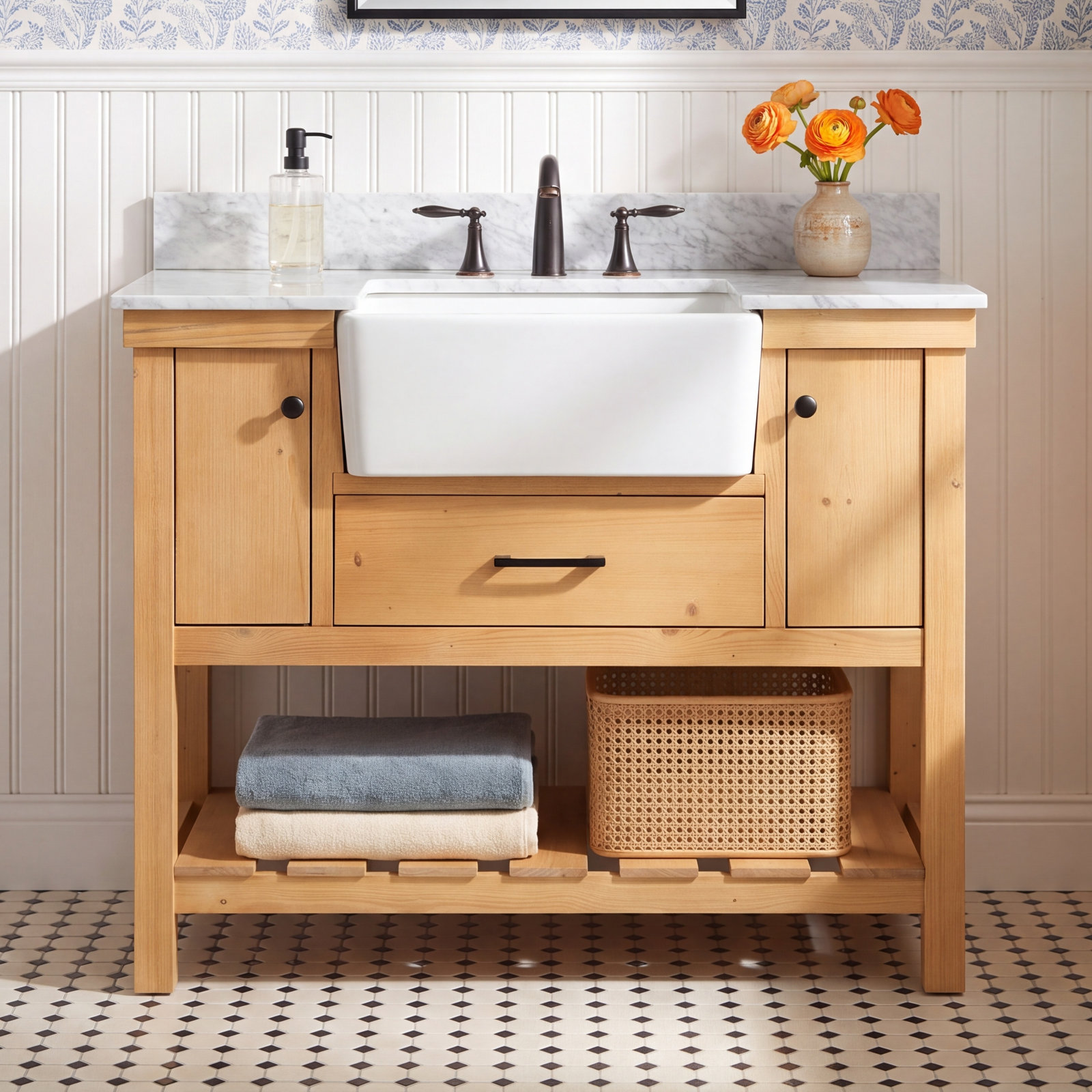 Pelaghia 42 " Single Bathroom Vanity, Natural Wood