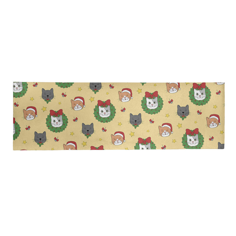 Tapis jaune/vert/gris zone fait main, Tapis de couloir 2 pi x 8 pi