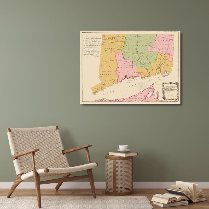 17 Stories Unknown Gallery Wrapped Canvas Art Titled: Connecticut Colony, 1766, 28" H x 37" W