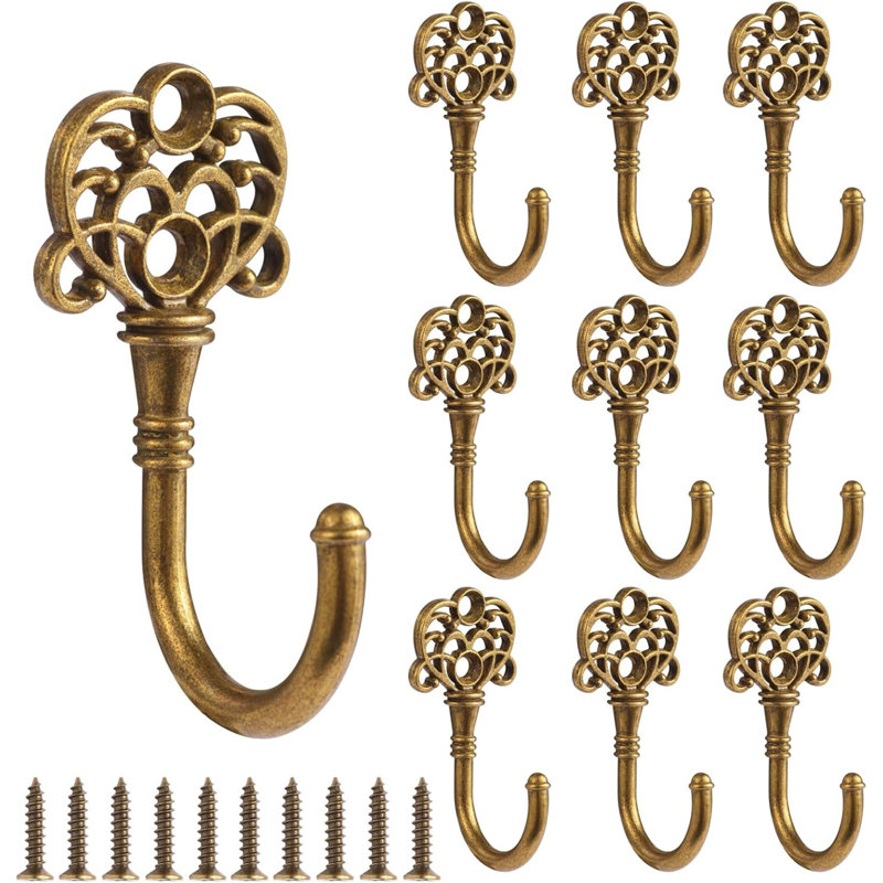 Crochet mural vintage en alliage métallique, support mural décoratif et robuste pour manteaux, chapeaux et rangement pour la maison