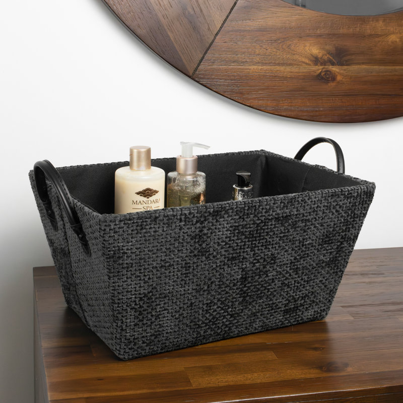 17 Stories Fabric Decorative Basket, Black