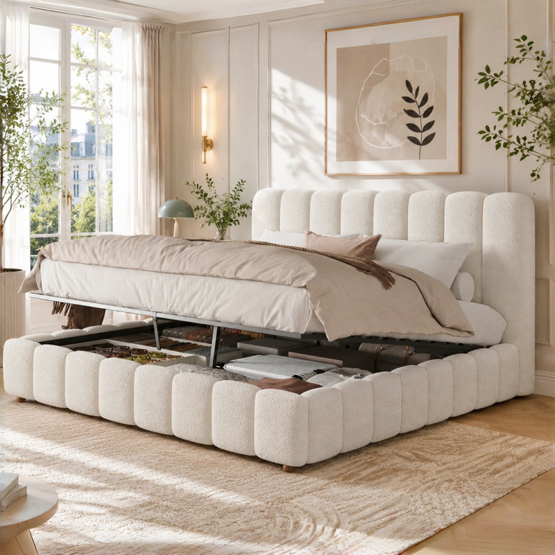 Upholstered Ottoman Storage Bed, Kingsize (5')