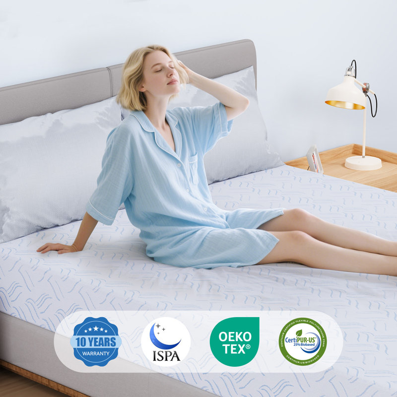 12" Boxed Medium Cooling Gel Memory Foam Mattress with Removable Cover，Pressure Relief, Twin, 12"