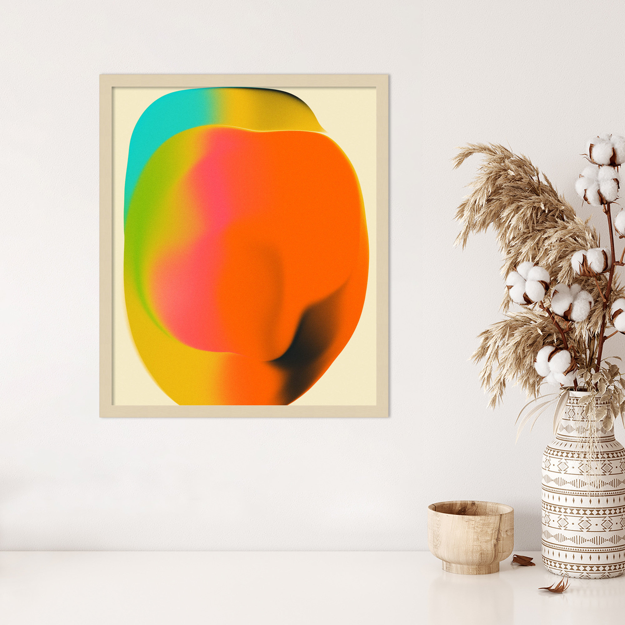 Smudge 2 by Jazzberry Blue, Brown Framed, 25" H x 21" W