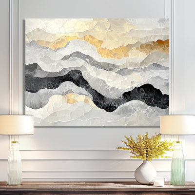 Abstrait gris doré illimité, rêverie IV - Collages abstraits, art mural