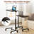 Overbed Table Height Adjustable Bedside Table with Sturdy H-Shaped Base