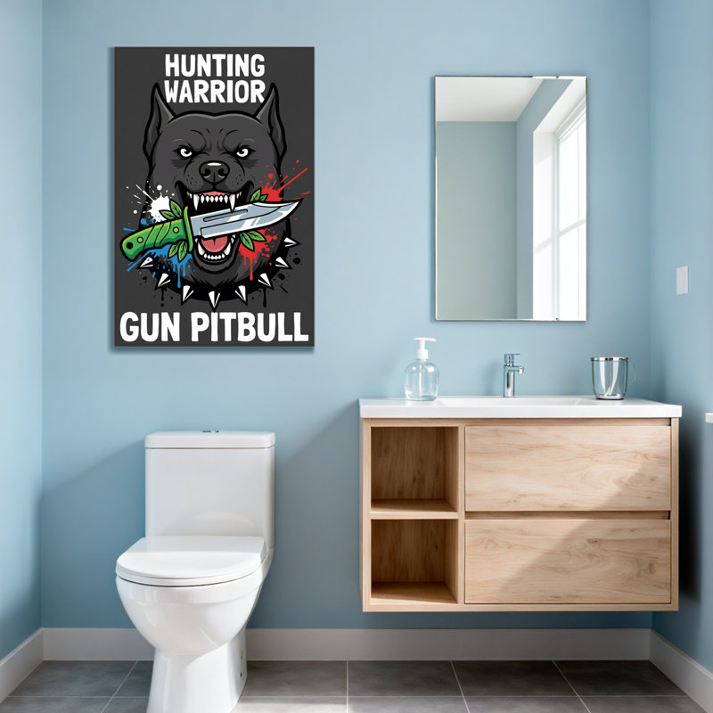 Animaux, chasse, fusil, fusil de Pitbull, art, H 30 po x l 20 po