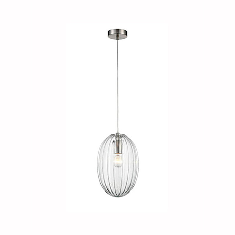 Ellise 1 - Light Satin Nickel Geometric Pendant, Clear