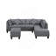 Canapé, chaise et repose-pieds 104,5 po, gris