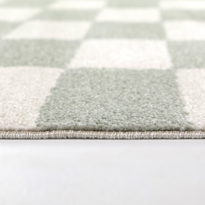 Tapis à carreaux gris Elijah, Rectangle 7 pi 10 po x 10 pi