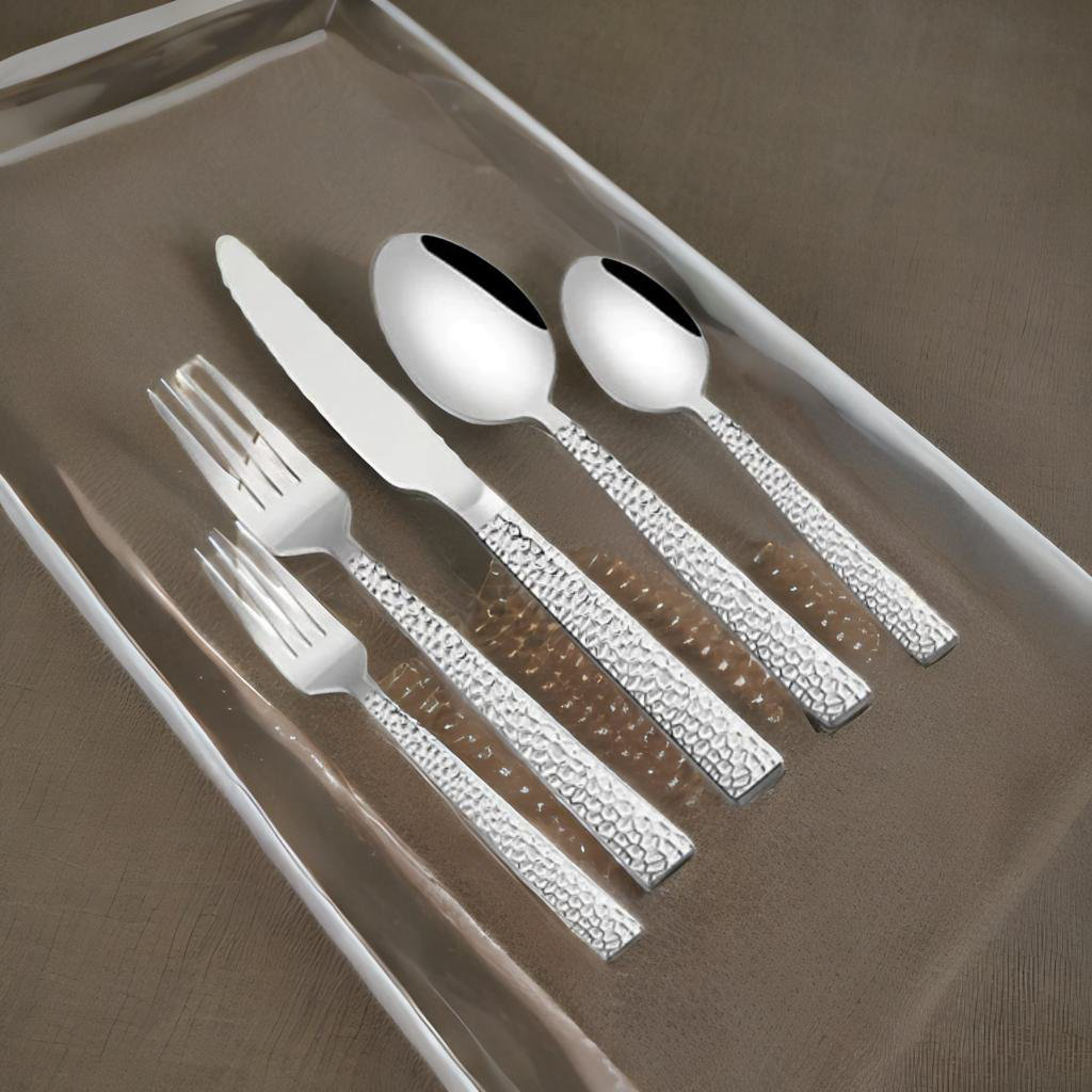 Orren Ellis 40-piece Stainless Steel Flatware Set For 8, Hammered ...