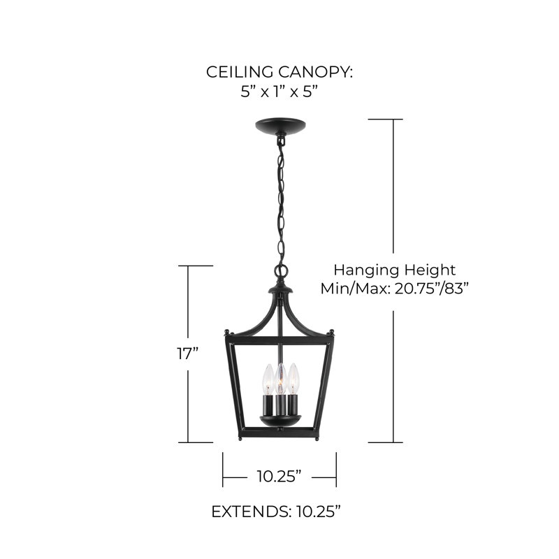 Stanton 3 - Light Lantern Pendant, Matte Black
