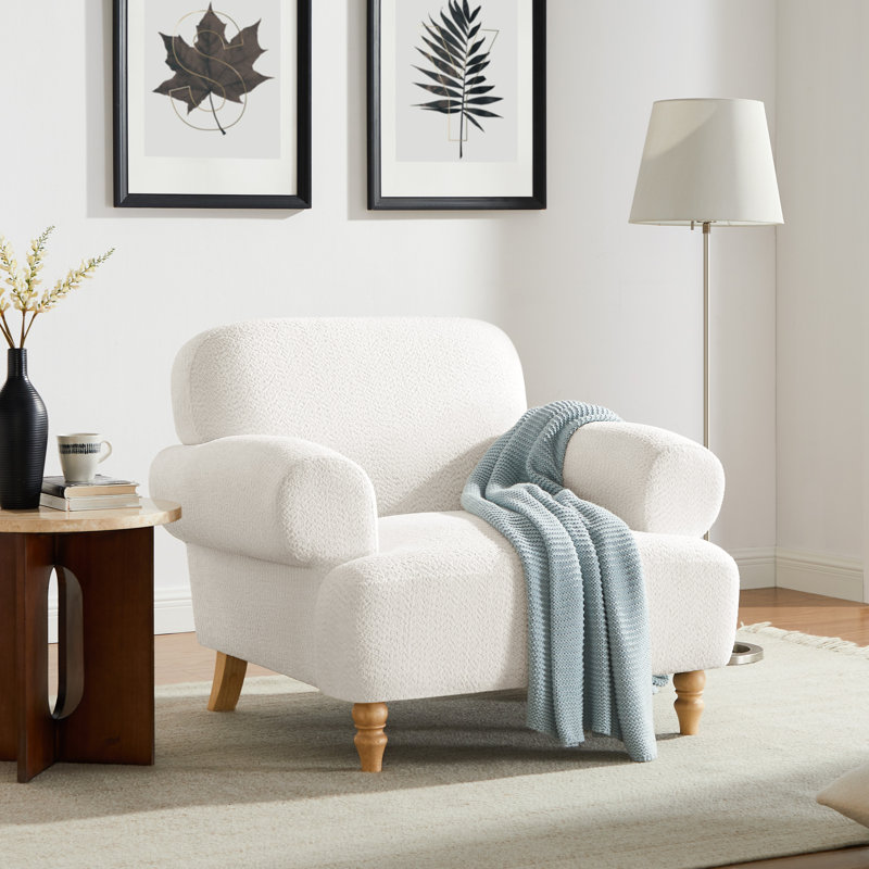 Fauteuil d'appoint 41,75 po, Boucle blanc