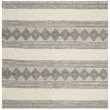 Jacques Hand Woven Wool/Cotton Southwestern Rug in Ivory/Gray
