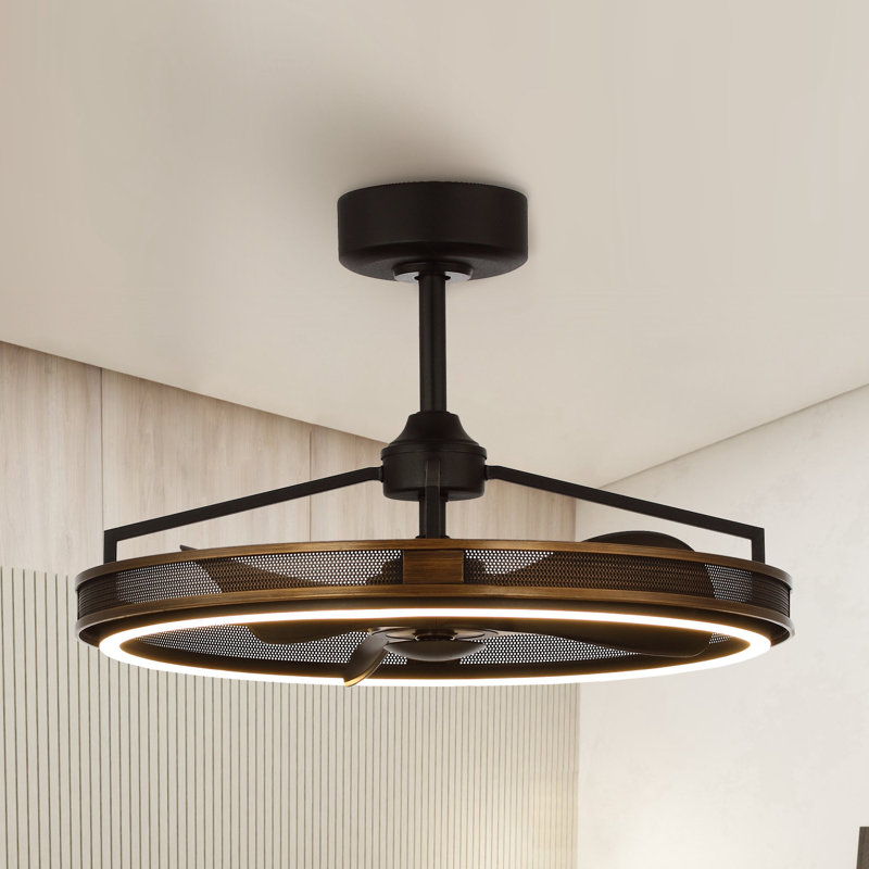 Ventilateur de plafond 27,1 po avec lumières DEL et télécommande Polanco