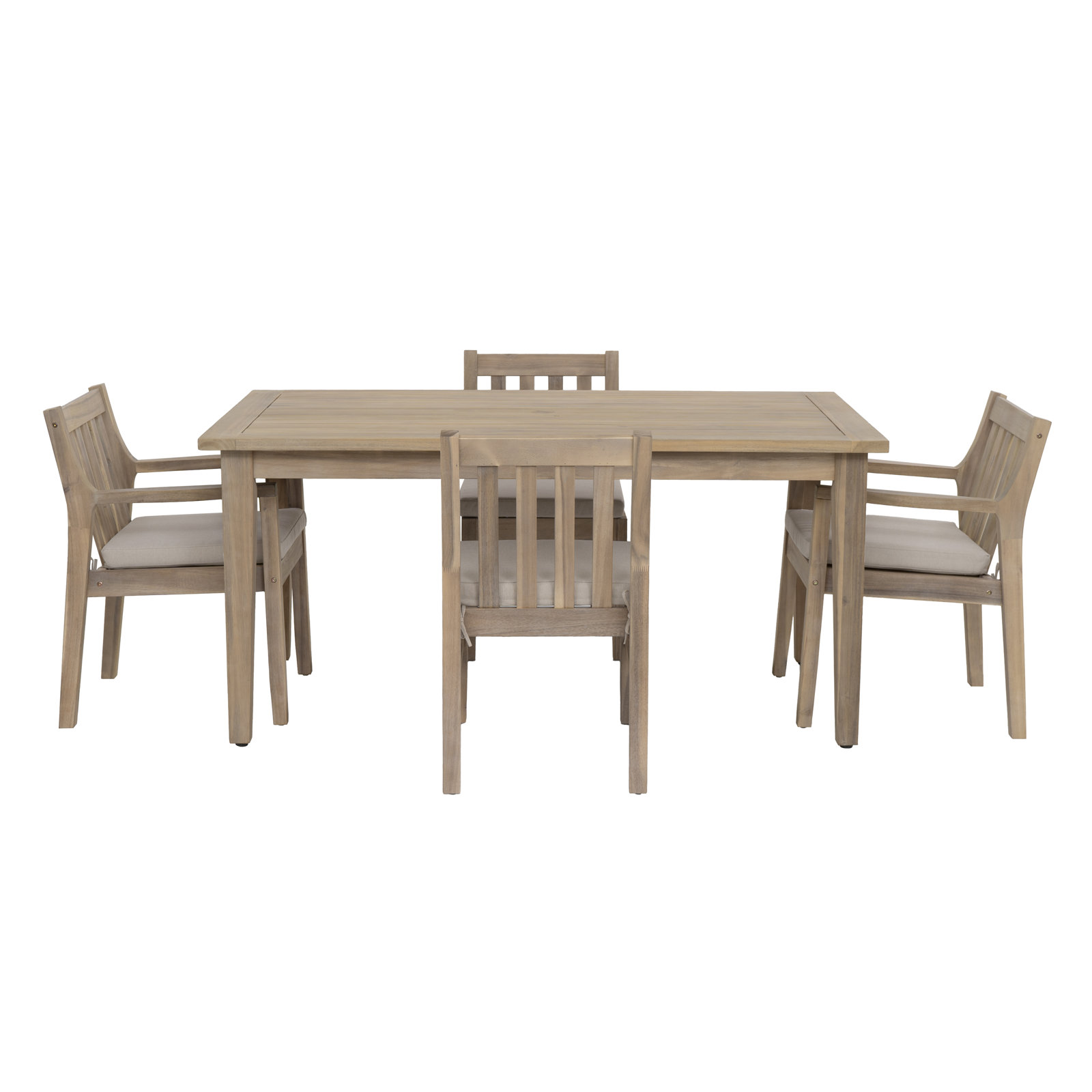 Amina 64'' Rectangular 4-Person Outdoor Dining Set with Cushions
