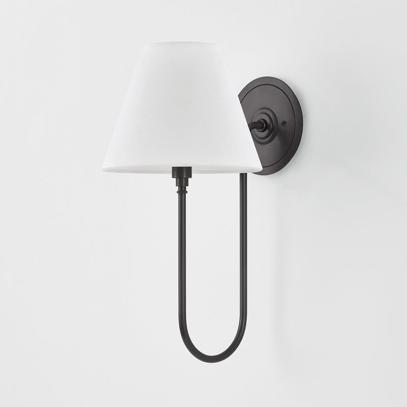 Hawthorne Wall Sconce in Aged Brass by Mark D. Sikes, Black