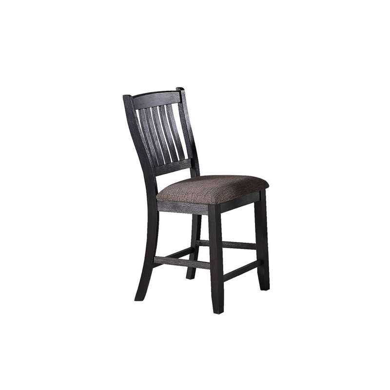 Chaise d'appoint rembourrée à dossier en lattes de café foncé Tawnienni