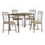 Ensemble de table de salle à manger 5 pièces Janice, plateau rectangulaire, 4 chaises, métal