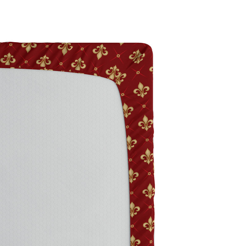 Microfiber Fitted Sheet, Full Fitted Sheet, Red Rococo Royal
