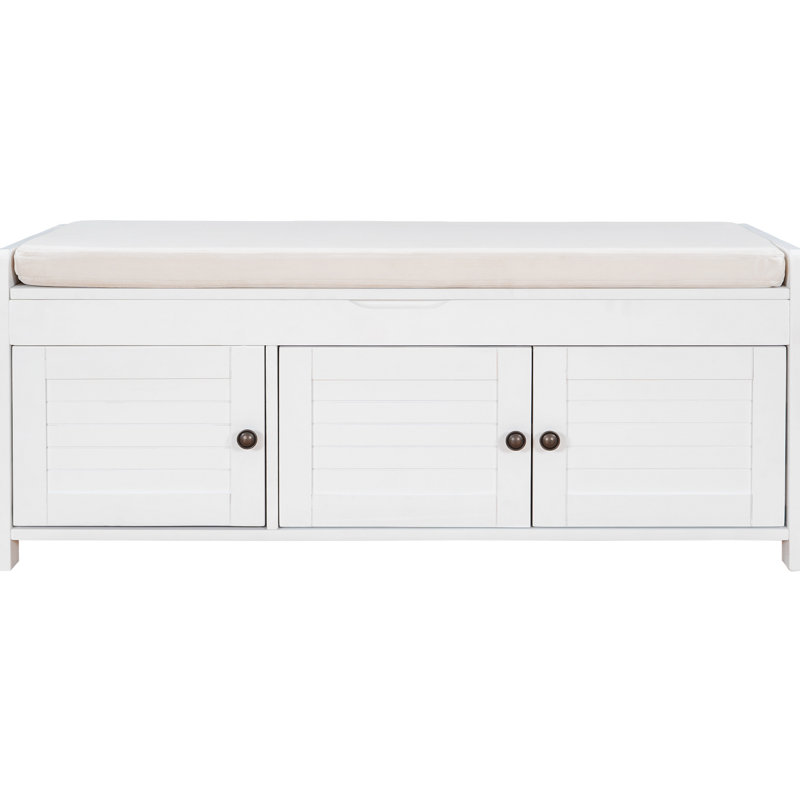 Linen Upholstered Storage Bench