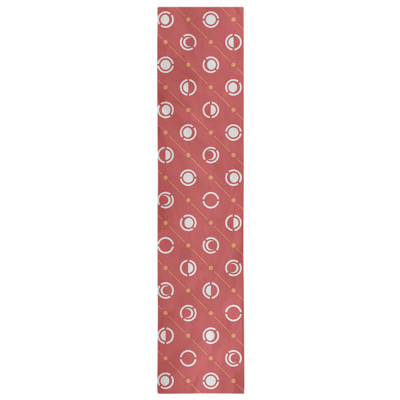 Classic Moon Phases Table Runner, 16" x 90", Red/Yellow/White