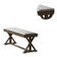 Banc de salle à manger en bois massif gris avec rembourrage en tissu et siège
