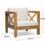 Fauteuil club de style Mid-Century moderne: bois, revêtement en tissu hydrofuge, facile à assembler et à entretenir