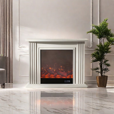 Ivory Landscape Electric Fireplace