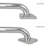42-Inch Monarch Designer Grab Bar with Square Flanges, Polished Stainless Steel