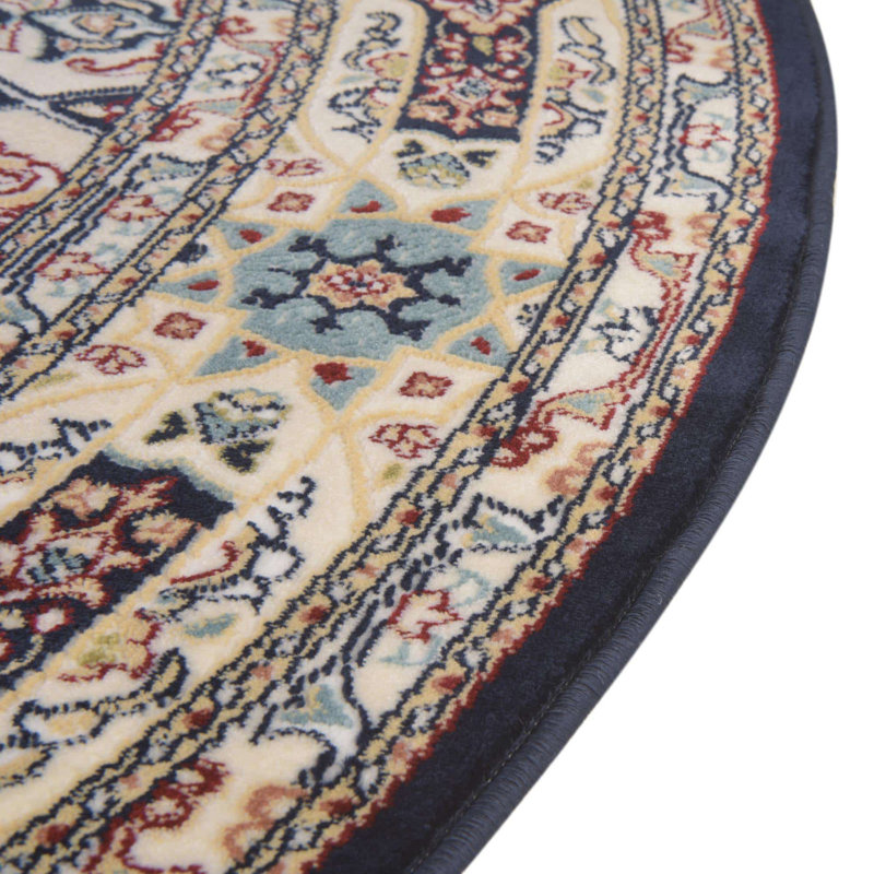 Tapis bleu Jackson Jackson, Ovale 2 pi x 3 pi 1 po, Ivory/Navy