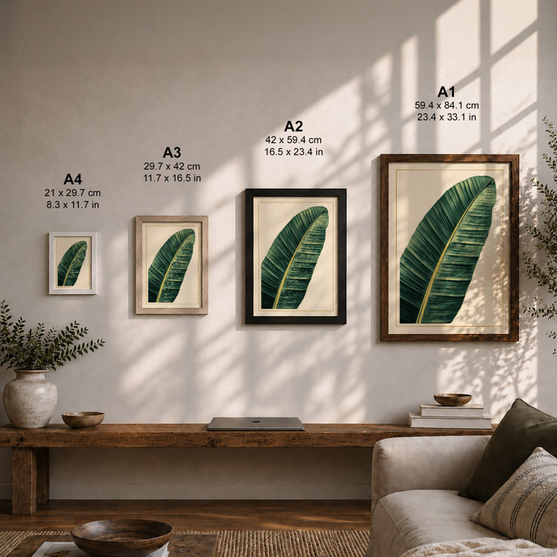 Single Leaf Study Botanical - Print, A2 - 59.4 x 42.0 cm, Walnut