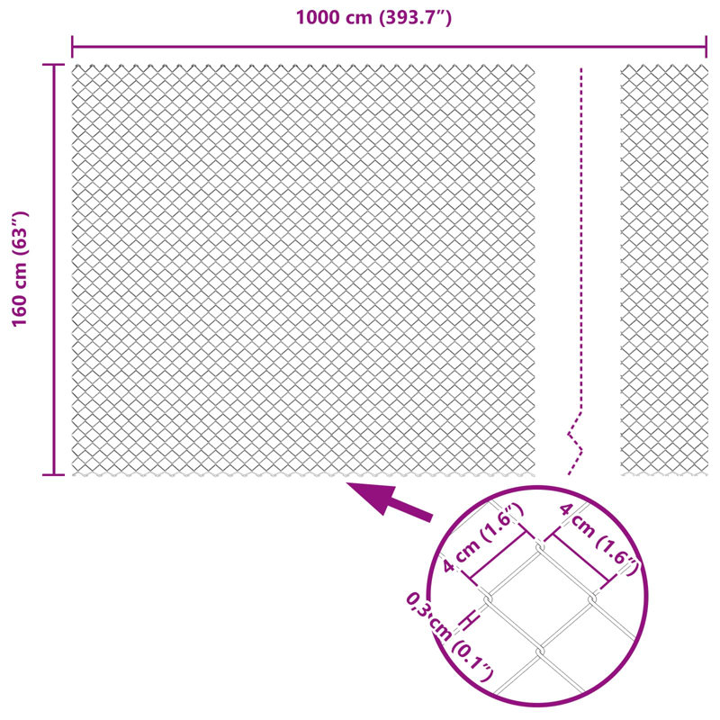 Vidaxl Fence With Posts Steel, 160cm H x 1000cm W x 2.7cm D, Green