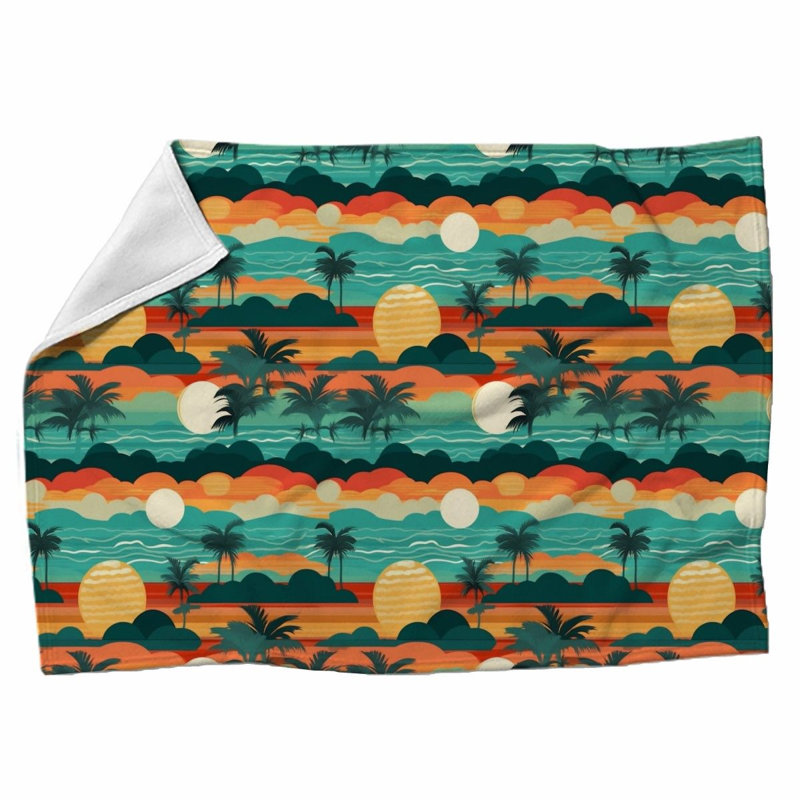 Machine Printed Throw Blanket, 68" W x 80" L