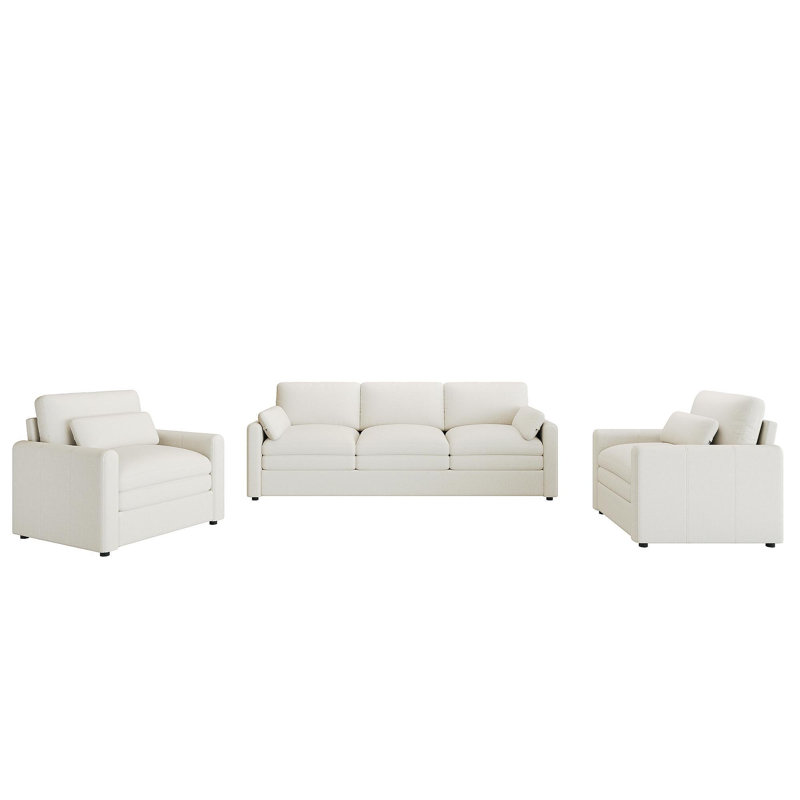 Ensemble de canapé rembourré Cozy surdimensionné Comfy Cloud Sofa, Beige